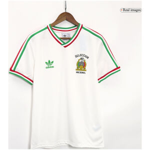 Mens Mexico White Retro Jersey 1985 white shirt front view