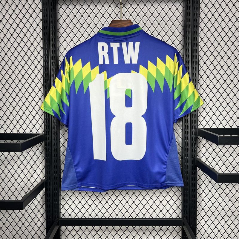 Mens Brazil Corteiz Retro Away Jersey 1995 Mens Brazil Corteiz Retro Away Jersey 1995 back view detail