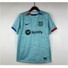 Barcelona third jersey 2023/24 light aqua with dark teal dash stripes front view