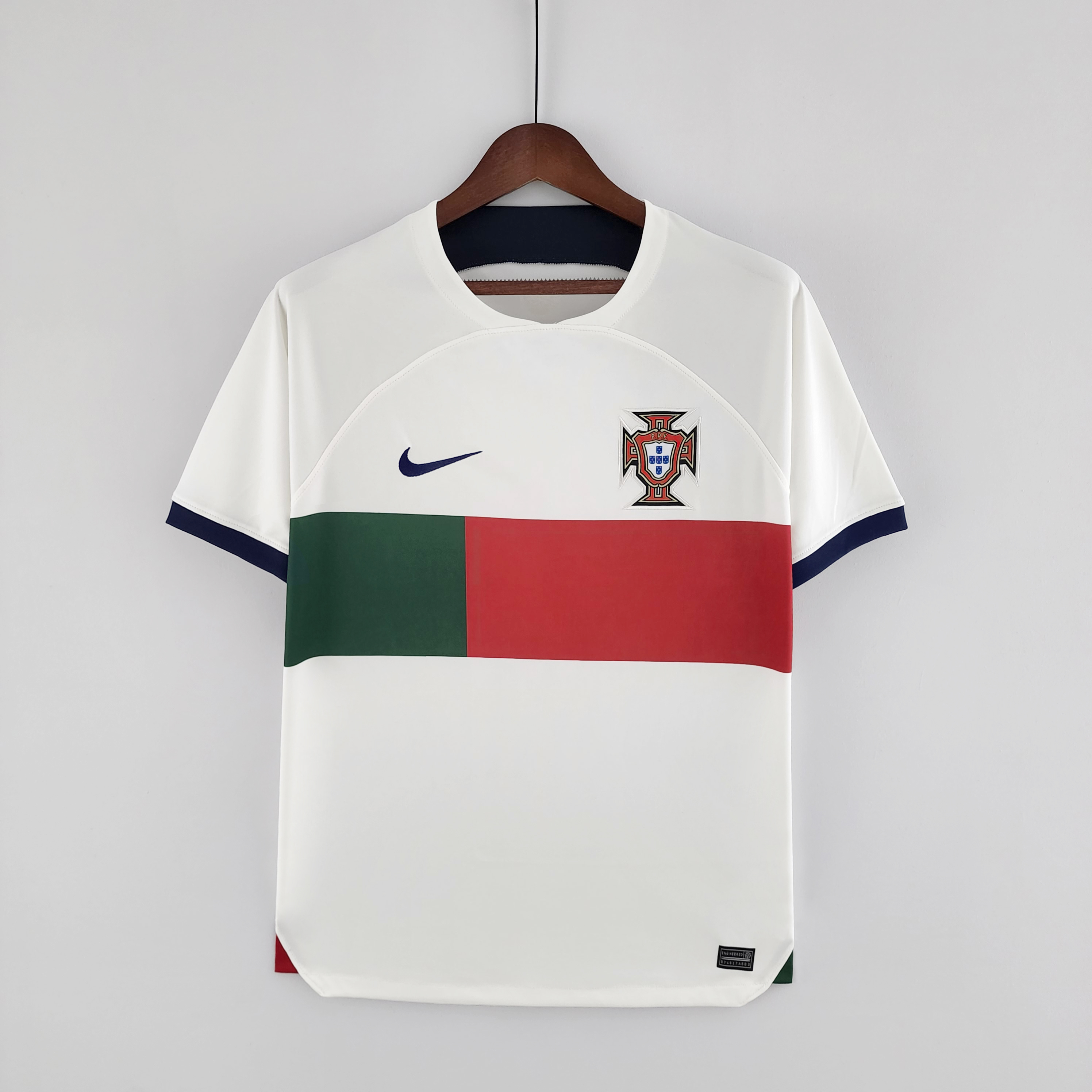 Mens Portugal World Cup Away Jersey 2022 Mens Portugal World Cup Away Jersey 2022 front view on hanger