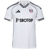 Fulham home shirt in white with black V-neck trim, SBOTOP chest branding, front view