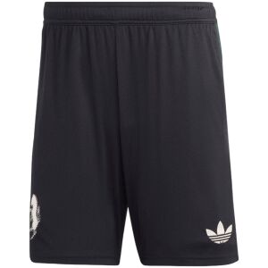Mens Juventus Third Shorts 2025/26 front view in black with off-white crest