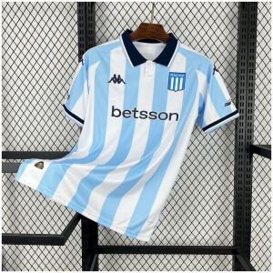 Mens Racing Home Jersey 2025/26 front view in sky blue and white stripes