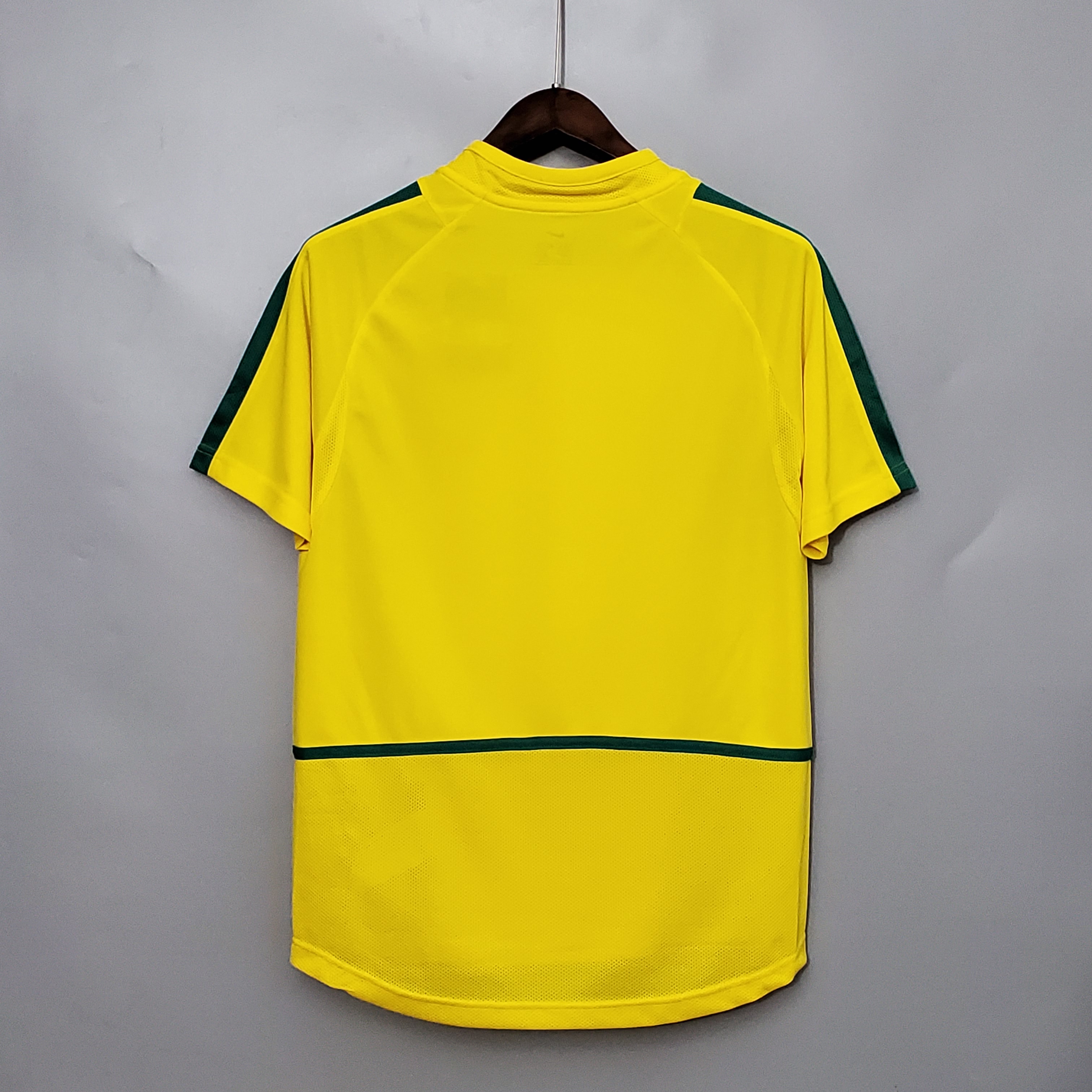 Mens World Cup Brazil Retro Home Jersey 2002 Mens World Cup Brazil Retro Home Jersey 2002 back view detail