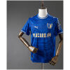 Mens Famalicao Away Jersey 2025/26 on mannequin showing royal blue topographic body with gold trims and PLACARD.pt logo