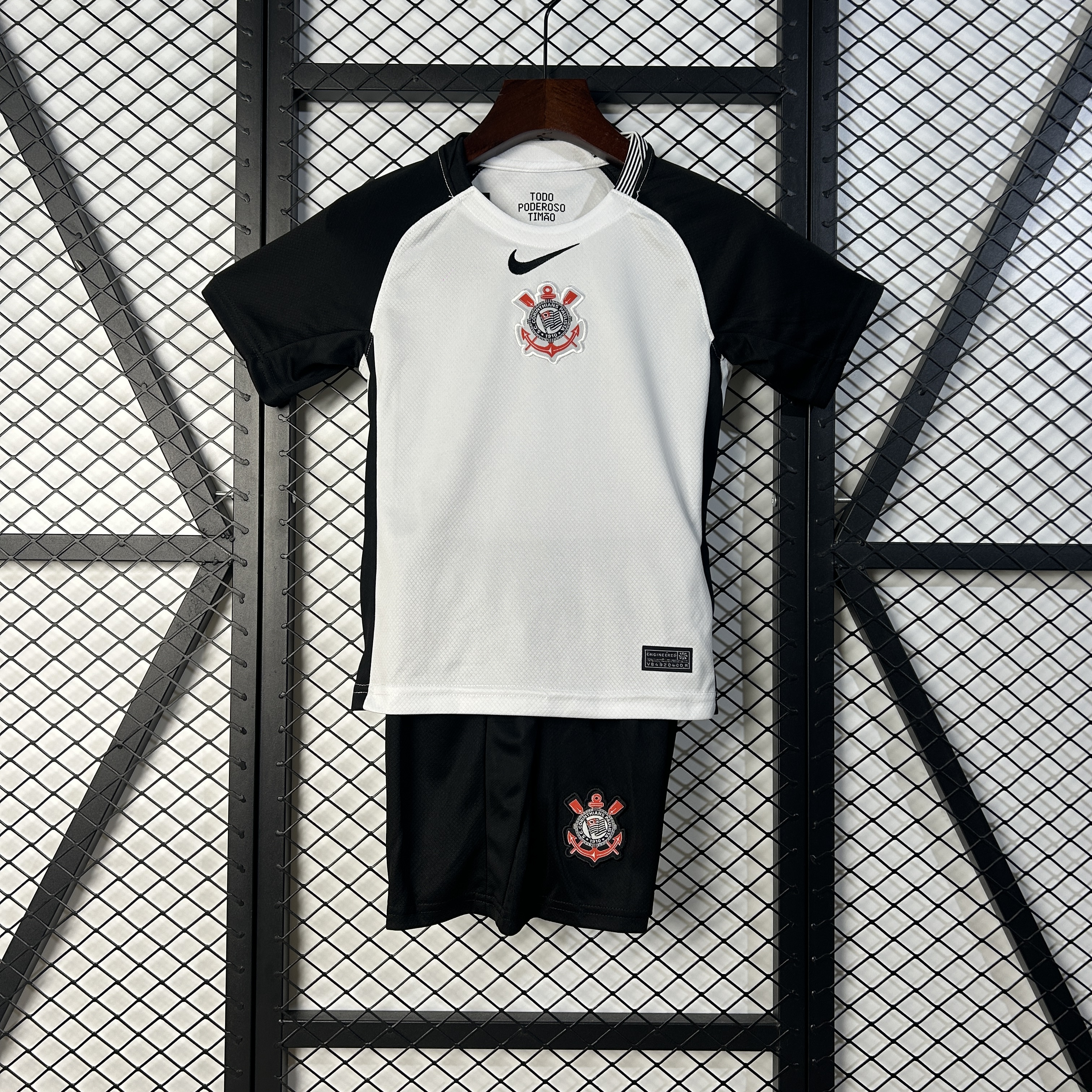 Kids Corinthians Home Kit 2025/26 Kids Corinthians Home Kit 2025/26 front view on display
