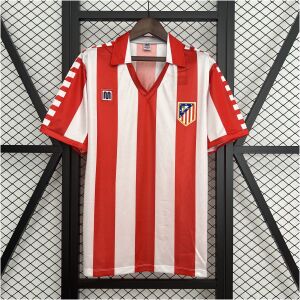 Mens Atletico Madrid Retro Home Jersey 1982/83 front view on display