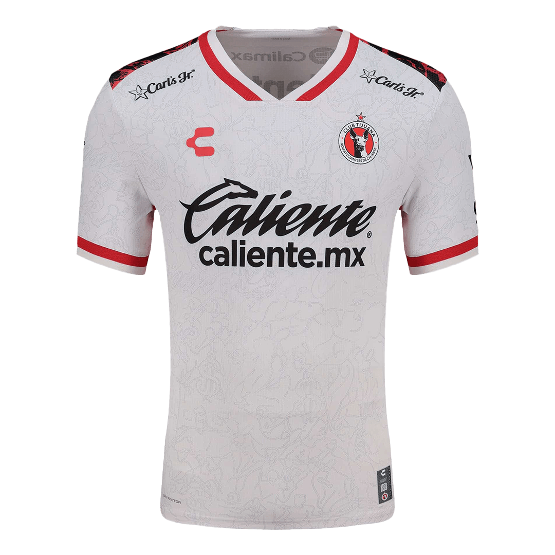 Mens Club Tijuana Away Jersey 2025/26 Mens Club Tijuana Away Jersey 2025/26 front view in white with illustrations