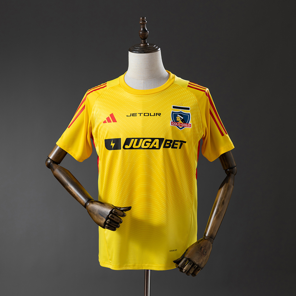 Mens Colo Colo Goalkeeper Jersey 2025/26 Mens Colo Colo Goalkeeper Jersey 2025/26 front view in bright yellow