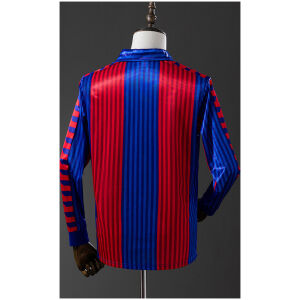 Mens Barcelona Retro Long Sleeve Home Jersey 1992/93 rear view showing matching team styling