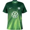 Mens Wolfsburg home jersey 2025/26 in dark green with light green streaks front view