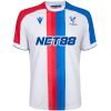 Mens Crystal Palace 2025/26 white third jersey with red and blue stripes front view