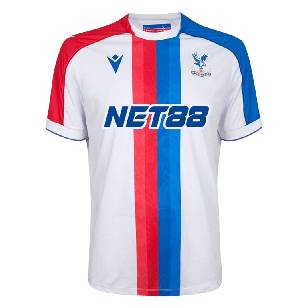 Mens Crystal Palace Third Jersey 2025/26 Mens Crystal Palace 2025/26 white third jersey with red and blue stripes front view