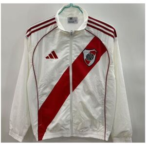 Mens River Plate white Windbreaker 2025/26 front view with red diagonal sash