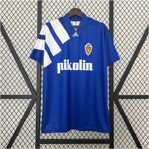 Mens Real Zaragoza blue Retro Away Jersey 1992/93 Mens Real Zaragoza blue Retro Away Jersey 1992/93 front view on display