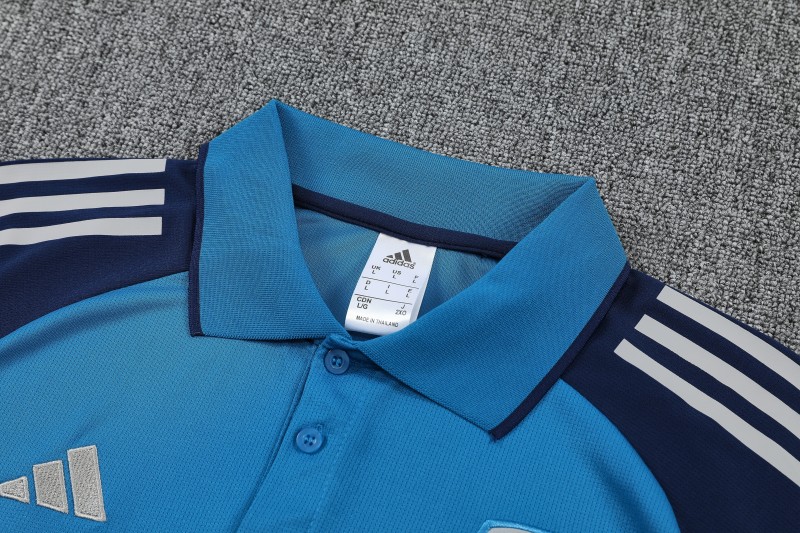 Mens Arsenal Blue Polo Training Shirt + Long Pants Tracksuit 2026/27 Mens Arsenal Blue Polo Training Shirt + Long Pants Tracksuit 2026/27