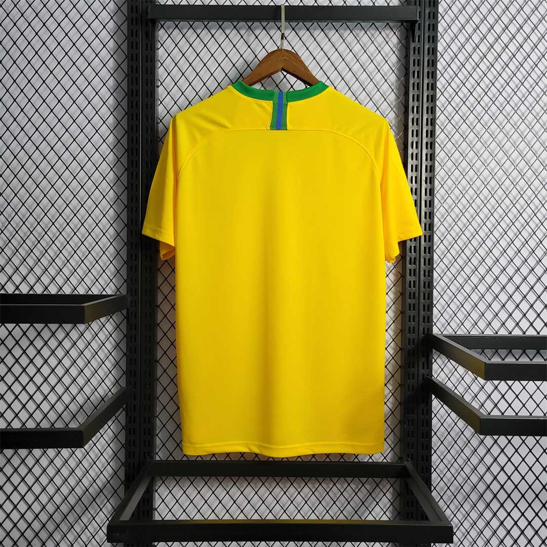 Mens World Cup Brazil Retro Home Jersey 2018 Mens World Cup Brazil Retro Home Jersey 2018 back view detail