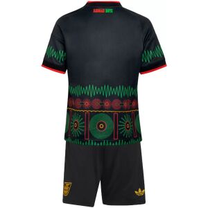 Kids Jamaica World Cup Away Jersey Kit 2026 black shirt back view with Reggae Boyz print
