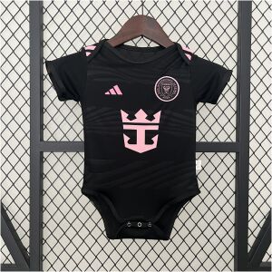 Baby Miami Away Suit 2024/25 black infant bodysuit showing pink crest and sponsor