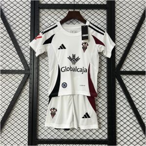Kids Albacete BP Home Kit 2024/25 front view on display
