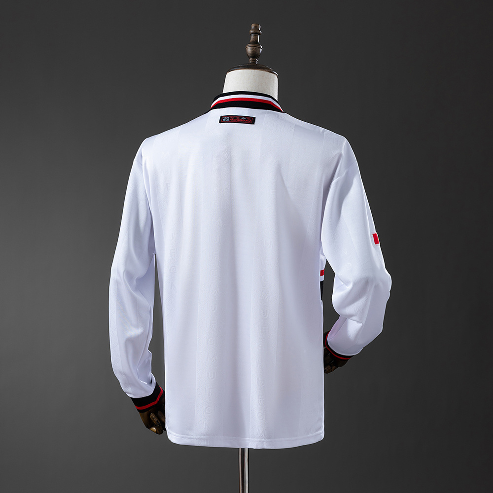 Mens Manchester United Retro Long Sleeve Away Jersey 1998/99 Mens Manchester United Retro Long Sleeve Away Jersey 1998/99 back view detail