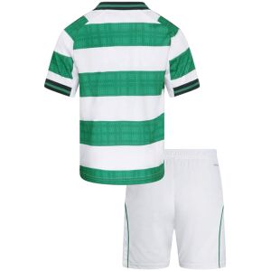 Kids Celtic Home Kit 2025/26 rear view of shirt and shorts