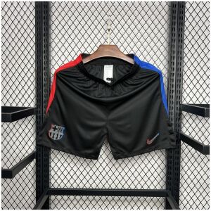 Mens Barcelona Away Shorts 2024/25 Black Barcelona away shorts with red and blue side panels front view