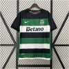 Mens Sporting Lisbon Home Jersey 2024/25 featuring green, white, and black hoops