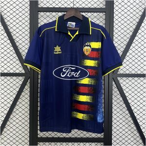 Mens Valencia blue Retro Away Jersey 1996/97 Mens Valencia blue Retro Away Jersey 1996/97 front view on display