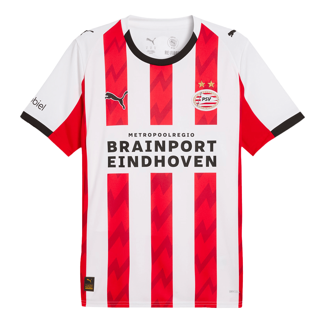 Mens PSV Eindhoven Home Jersey 2025/26 Mens PSV Eindhoven home jersey 2025/26 white and red striped front view