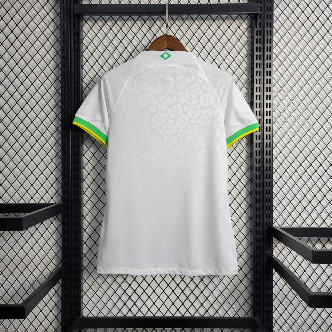 Womens World Cup Brazil White Leopard Jersey 2022 Womens World Cup Brazil White Leopard Jersey 2022 back view detail