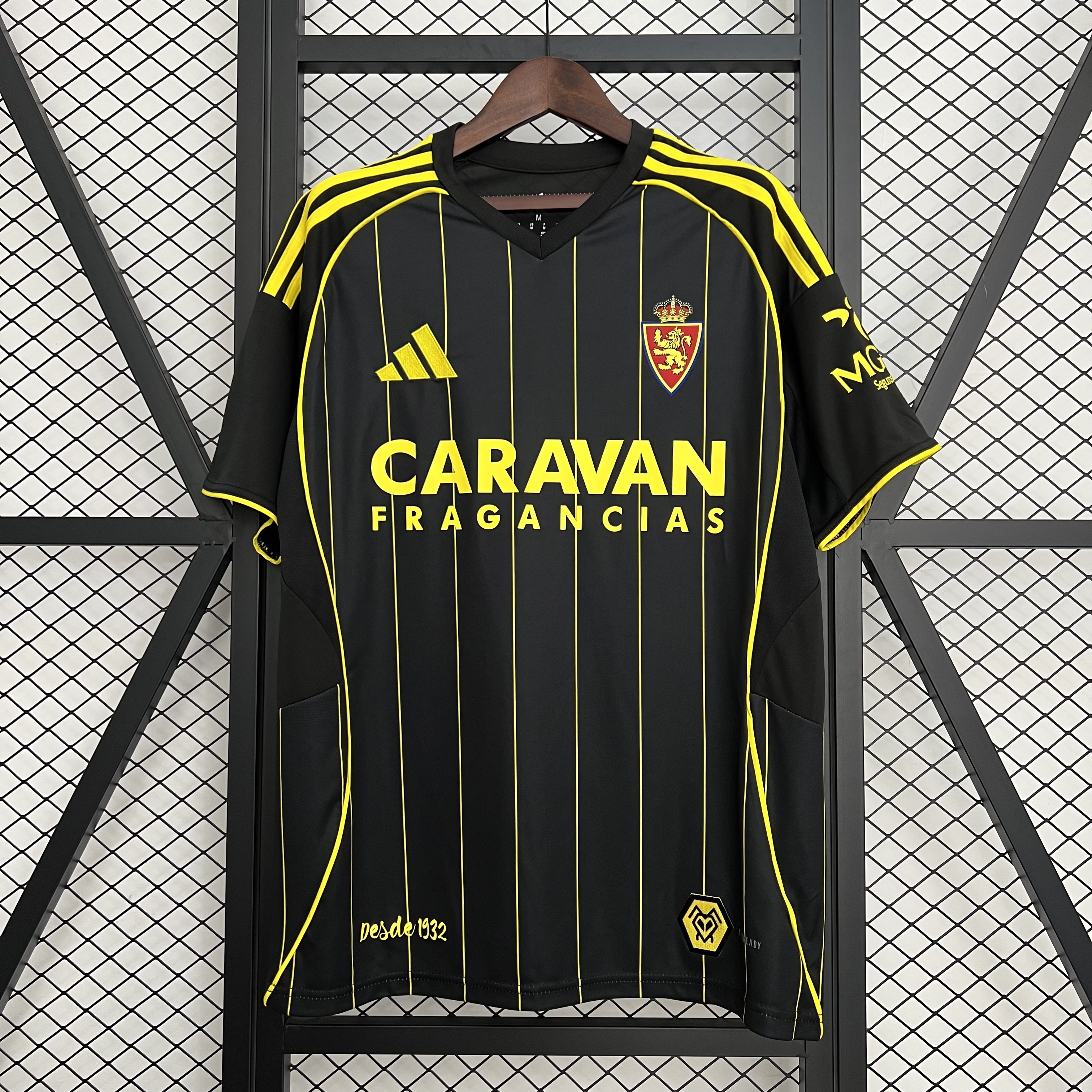 Mens Real Zaragoza Away Jersey 2025/26 Mens Real Zaragoza Away Jersey 2025/26 front view on display