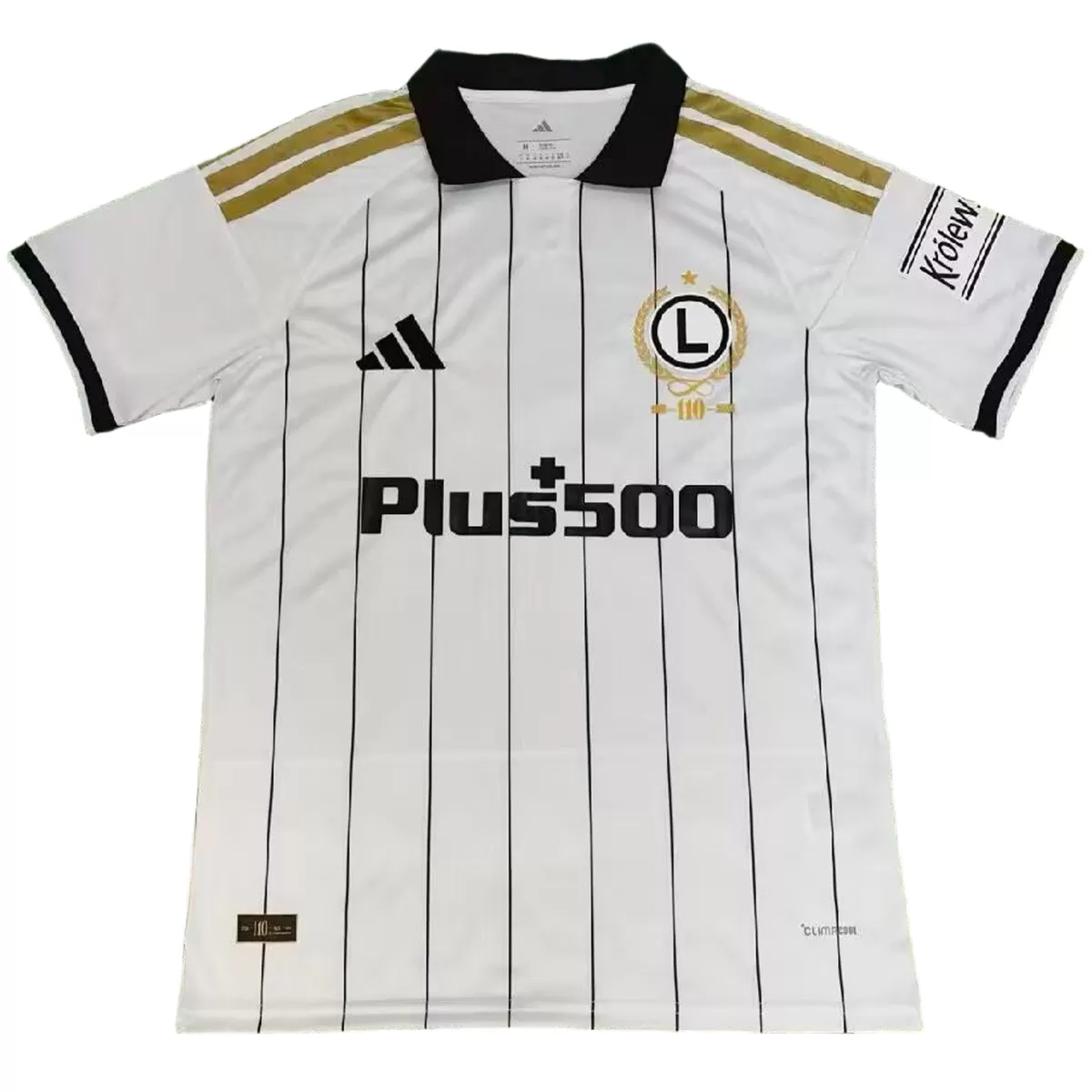 Mens Legia Warszawa Home Jersey 2026/27 Mens Legia Warszawa Home Jersey 2026/27 white pinstripe shirt front view with polo collar