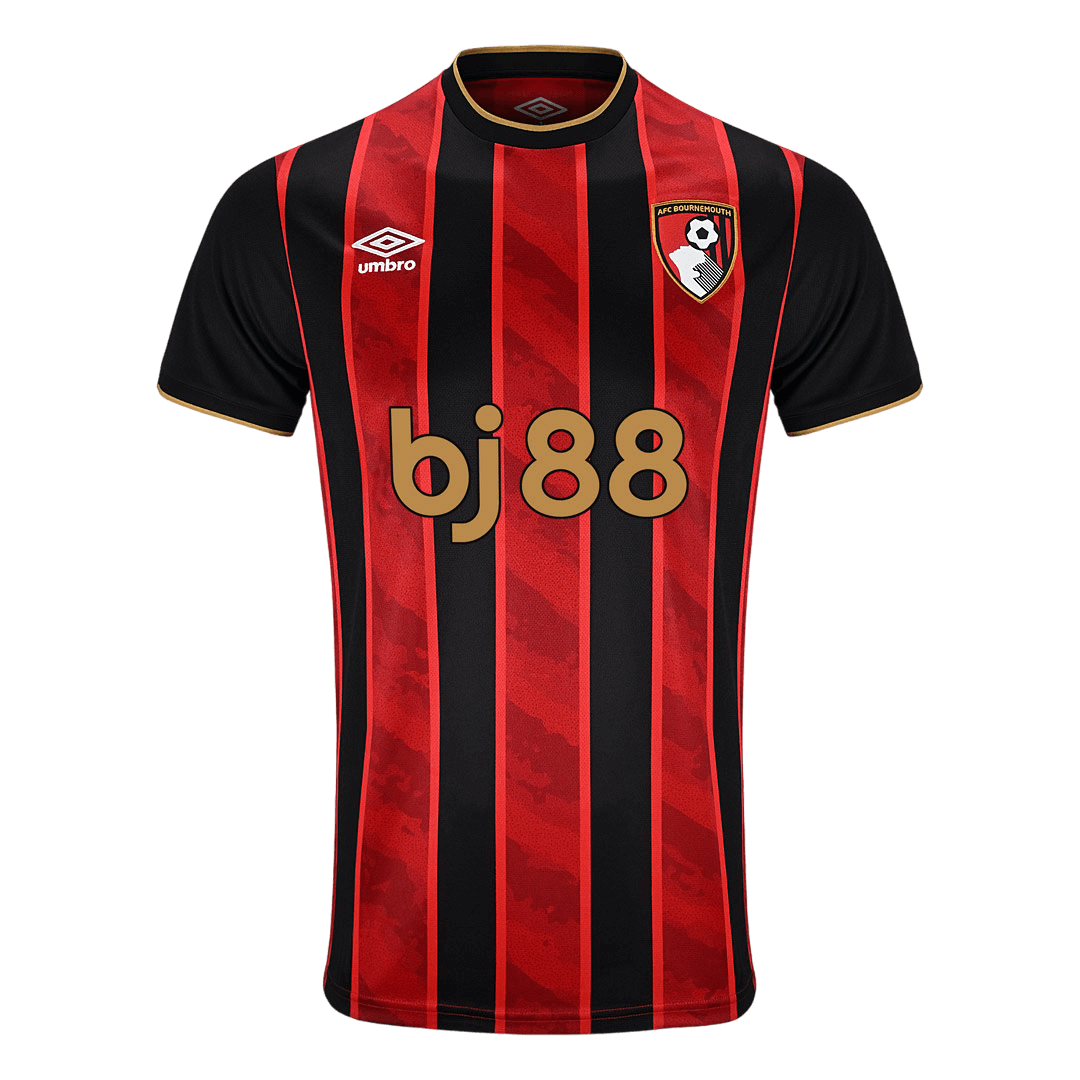 Mens AFC Bournemouth Home Jersey 2025/26 Mens AFC Bournemouth 2025/26 home jersey with red and black stripes front view