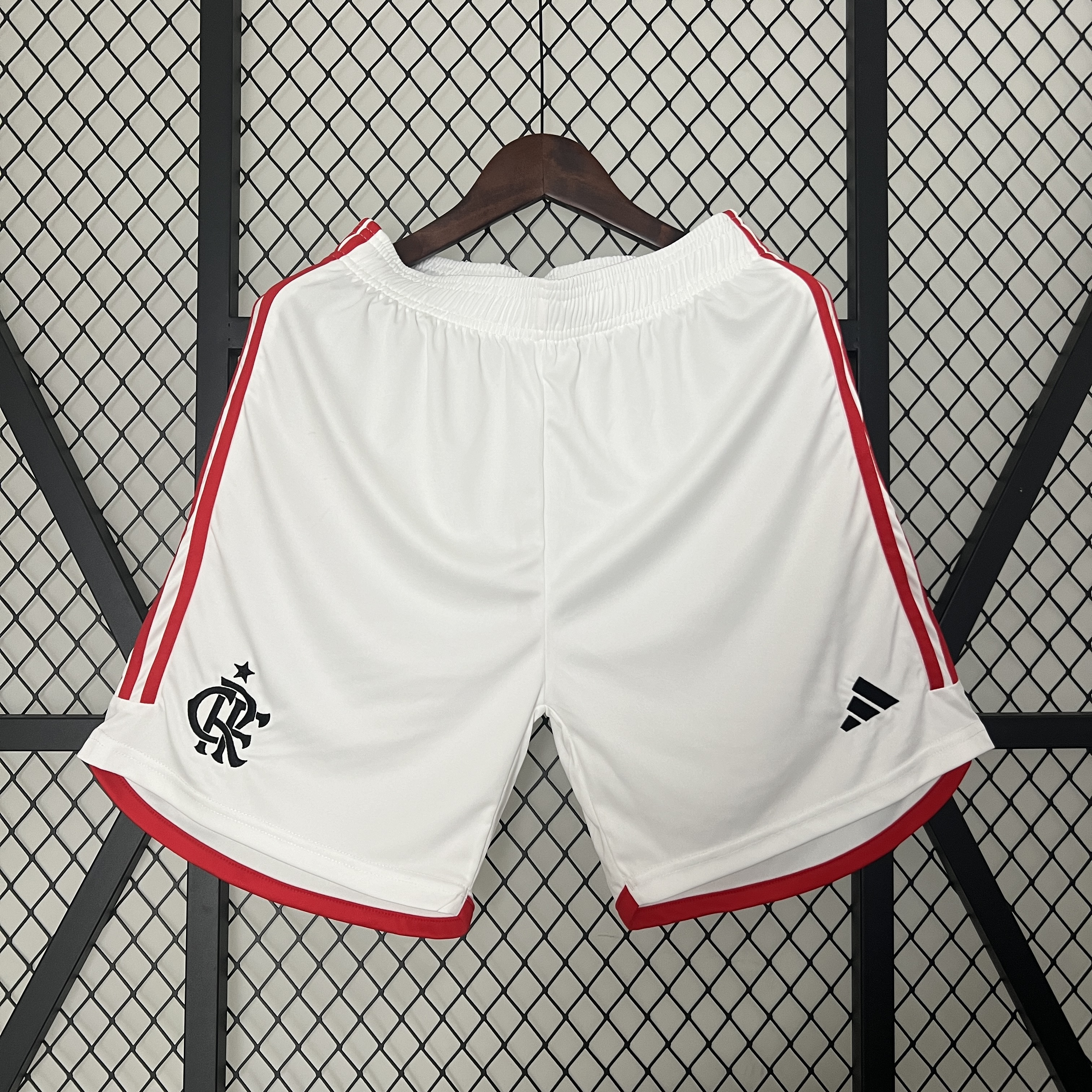 Mens Flamengo Home Shorts 2024/25 Mens Flamengo Home Shorts 2024/25 front view on display