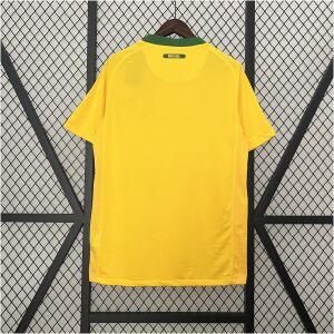 Mens World Cup Brazil yellow Retro Home Jersey 2010 back view detail