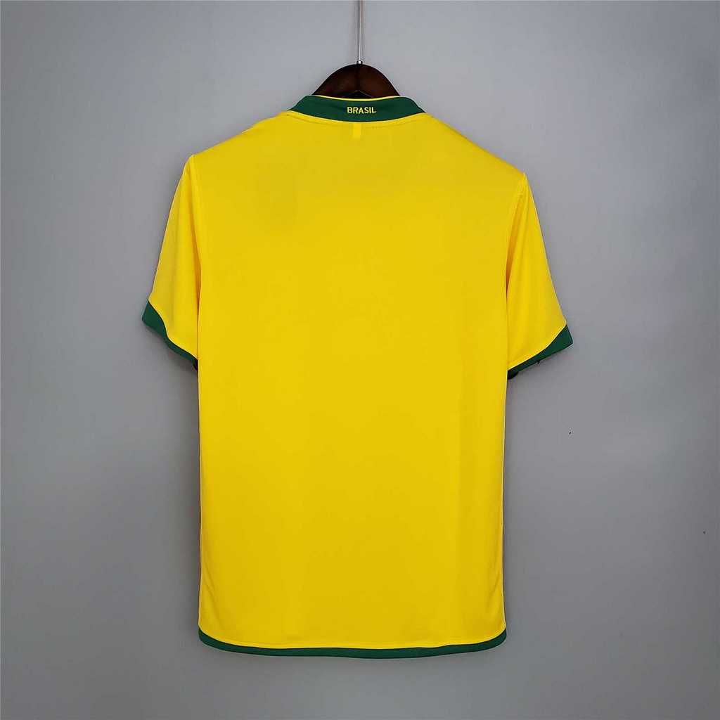 Mens World Cup Brazil Retro Home Jersey 2006 Mens World Cup Brazil Retro Home Jersey 2006 back view detail