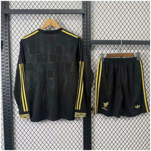Kids Mexico black and gold special Long Sleeve Kit 2025 back view detail