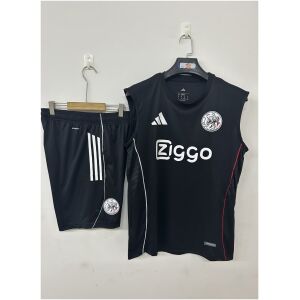 Mens Ajax black Training Kit Singlet Kits Kit 2025/26 front view on display