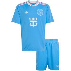 Kids Inter Miami CF Third Kit 2025 front view of shirt and shorts set