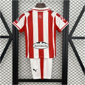 Kids Sporting Gijon Home Kit 2025/26 back view detail