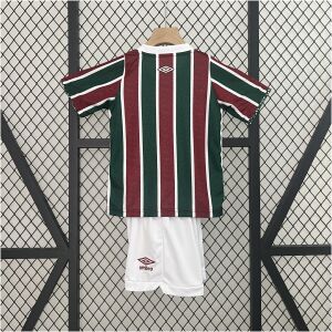 Kids Fluminense Home Kit 2024/25 front view on display