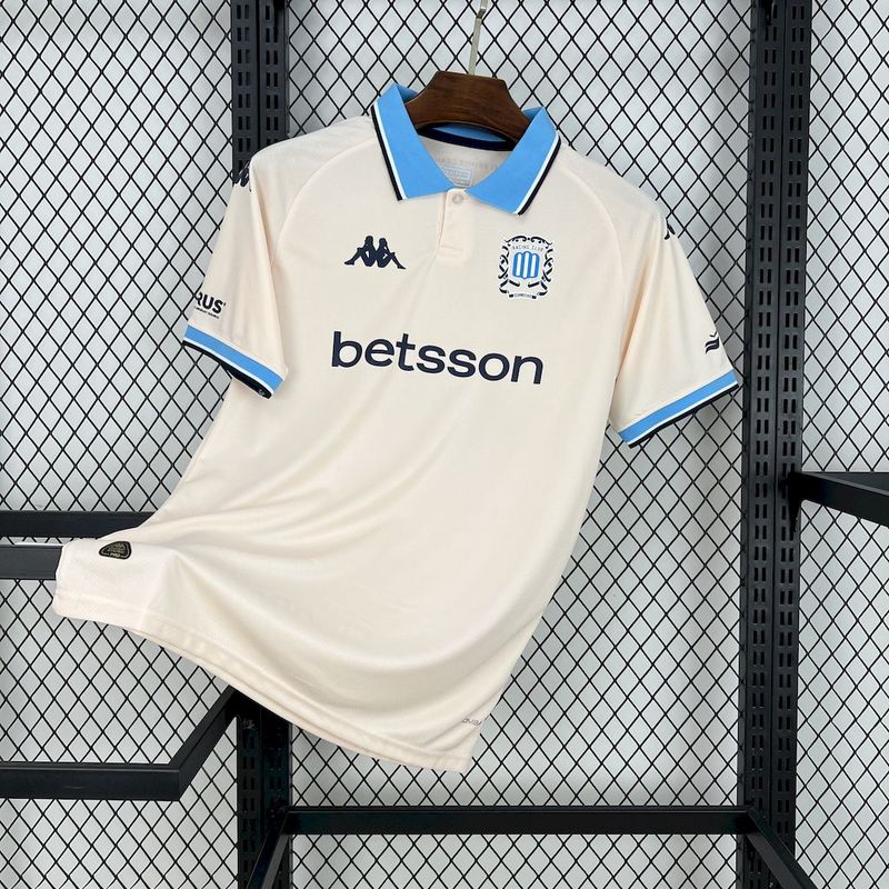 Mens Racing Third Jersey 2025/26 Mens Racing Third Jersey 2025/26 front view in cream with polo collar