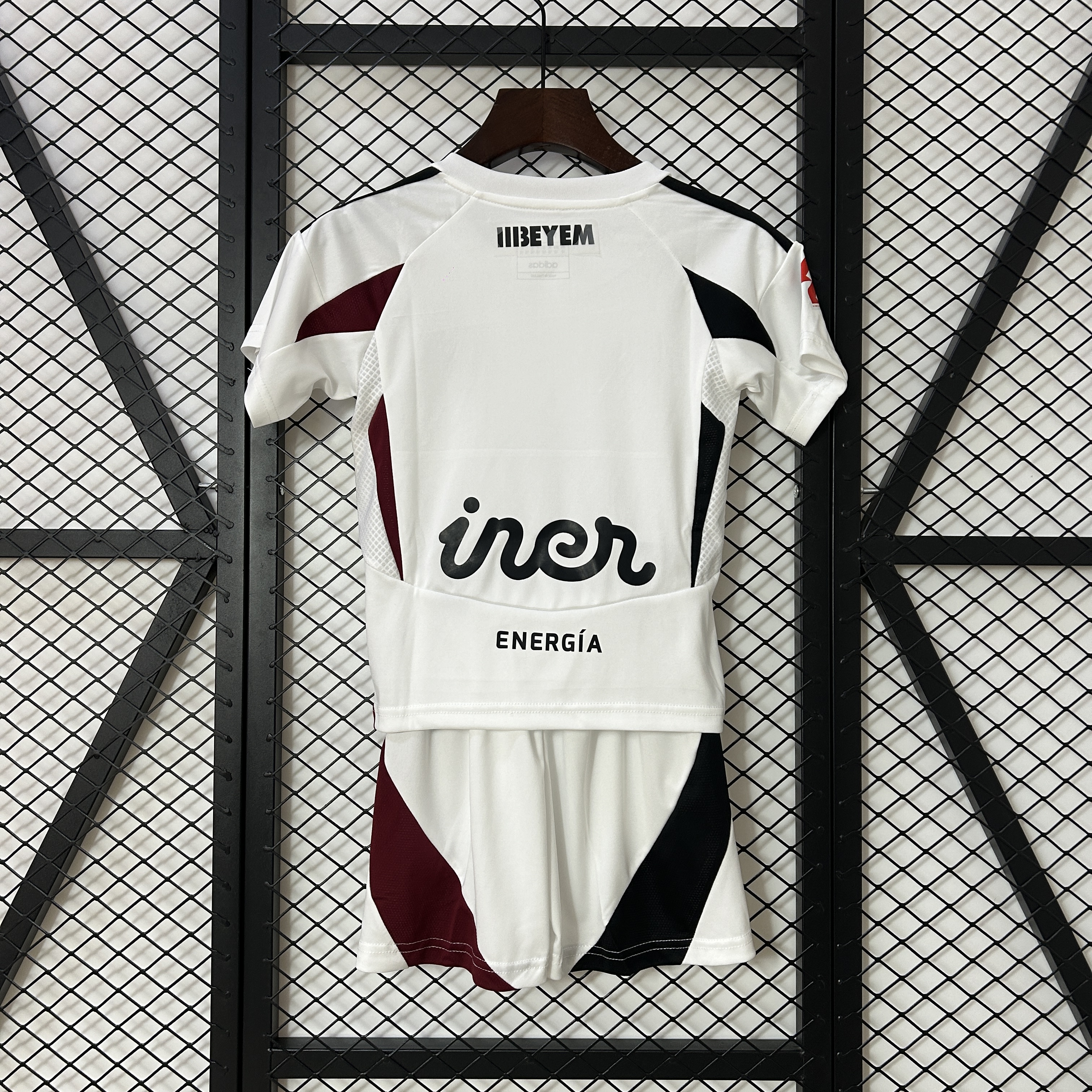 Kids Albacete BP Home Kit 2024/25 Kids Albacete BP Home Kit 2024/25 front view on display