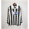 Mens Juventus Retro Long Sleeve Home Jersey 1999/00 on hanger showing striped body and taped sleeves
