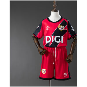 Kids Rayo Vallecano Game Away Kit 2025/26 front view on display