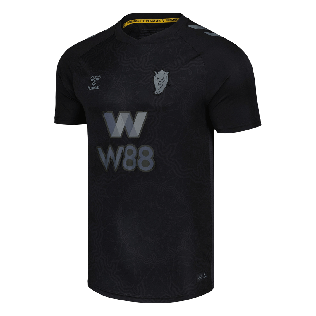 Mens Sunderland AFC Third Jersey 2025/26 Mens Sunderland AFC third jersey 2025/26 black tonal line art front view