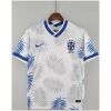 Mens World Cup Brazil classic white Jersey 2022 on hanger showing white body with blue palm frond prints