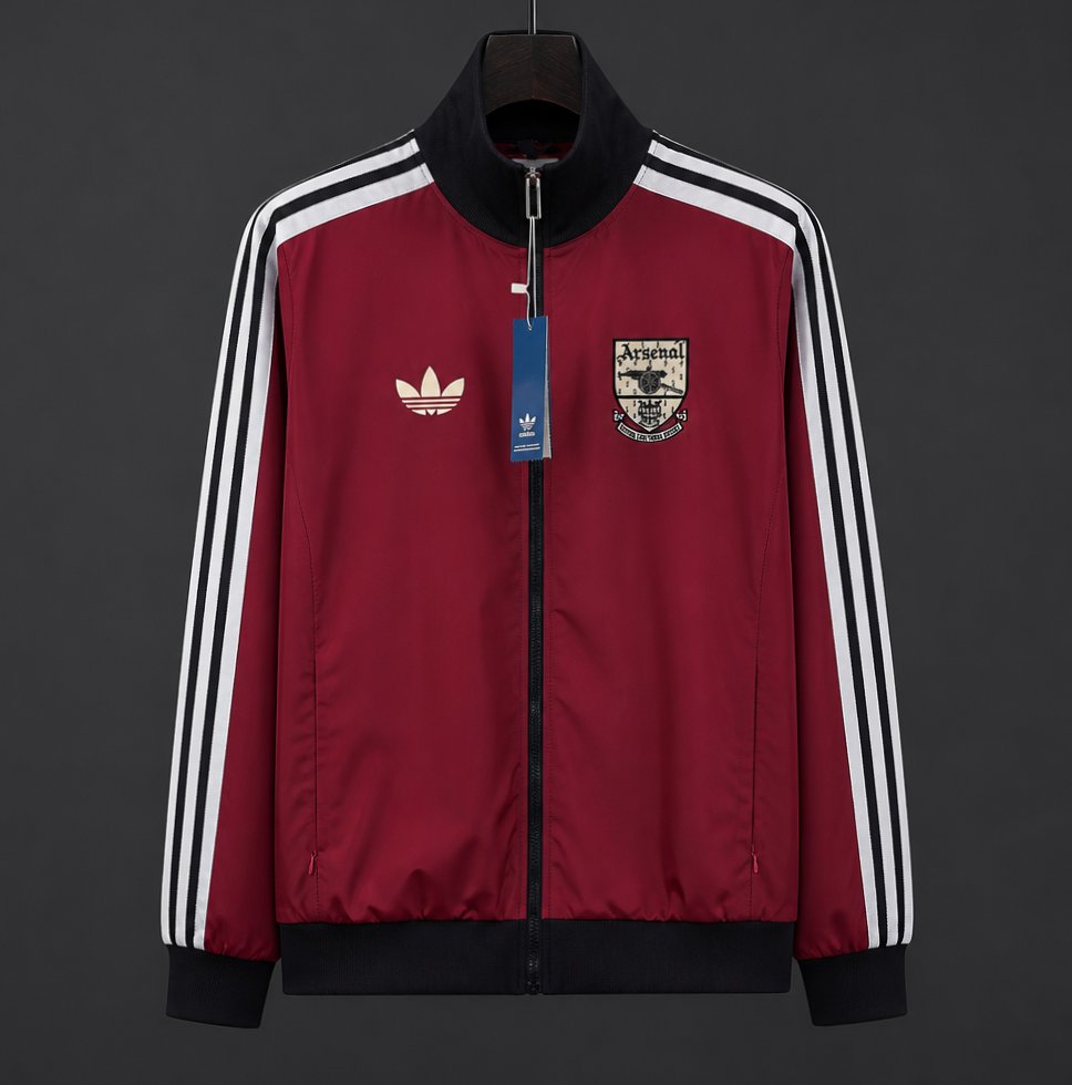 Mens Arsenal Windbreaker Jacket Burgundy Black 2026/27 Mens Arsenal Windbreaker Jacket Burgundy Black 2026/27