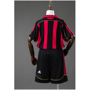 Kids AC Milan Retro Home Kit 2006/07 rear view of shirt and shorts